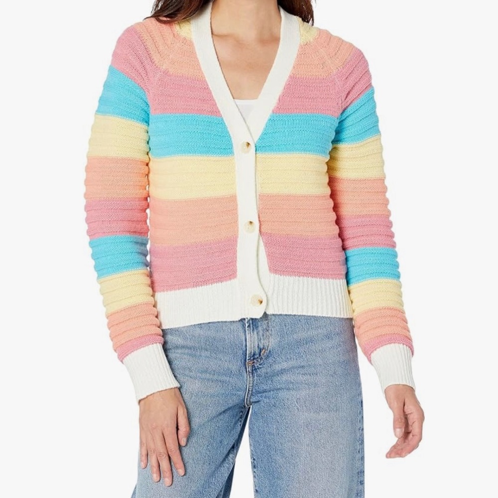 English Factory Size Large Rainbow Cardigan